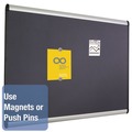 Bulletin Boards | Quartet MB543A Prestige Plus 36 x 24 Magnetic Fabric Bulletin Boards - Gray Surface/Silver Aluminum Frame image number 2