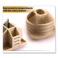 File Folders | Officemate 71007 Bamboo Rotary Organizer 9 Compartments 8.85 x 8.82 x 7.4 Brown Bamboo image number 2