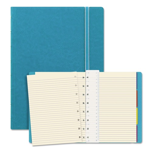 Notebooks & Pads | Filofax B115012U 8.25 in. x 5.81 in. 112 Sheets 1-Subject Medium/College Rule Notebook - Aqua Cover image number 0