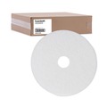 Cleaning & Janitorial Accessories | Boardwalk BWK4014WHI 14 in. Diameter Polishing Floor Pads - White (5/Carton) image number 1
