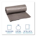 Trash & Waste Bins | Boardwalk H6036TGKR01 30 in. x 36 in. 30 Gallon 0.95 mil Low-Density Perforated Waste Can Liners - Gray (100/Carton) image number 4