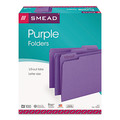 File Folders | Smead 13043 1/3-Cut Tabs Assorted Letter Size 0.75 in. Expansion Colored File Folders - Purple (100/Box) image number 0