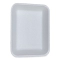 Food Trays, Containers, and Lids | GEN 3PWH 8.7 in. x 6.6 in. x 1.1 in. #3P Meat Trays - White (400/Carton) image number 0