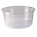 Food Trays, Containers, and Lids | Fabri-Kal 000000000009501032 4.6 in. Diameter x 2.3 in. 12 oz. Recycleware Round Plastic Deli Container - Clear (500/Carton) image number 0