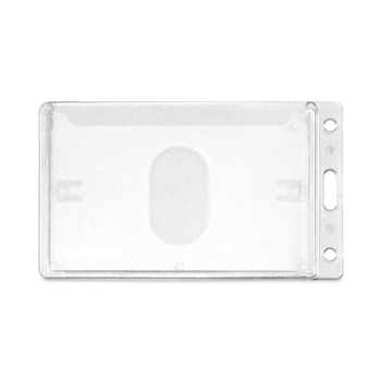 Advantus 76076 2.5 in. x 4.13 in. Vertical Two-Card Rigid Badge Holders - Frosted (25/Box)