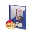 File Folders | Smead 86011 8.5 in. x 11 in. 0.5 in. Capacity Double-Prong Fastener Clear Front Poly Report Cover - Clear/Blue (5/Pack) image number 6