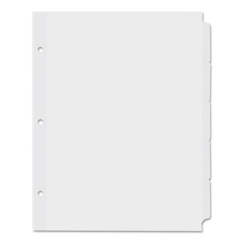 Universal UNV20835 11 in. x 8-1/2 in. 5-Tab Insertable Tab Index - White (36/Box)