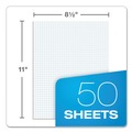 Notebooks & Pads | TOPS 33041 Quadrille Rule (4 sq-in.) 8.5 in. x 11 in. Quadrille Pads - White (50 Sheets/Pad) image number 2