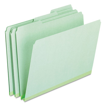 Pendaflex 17167 1/3-Cut Tabs Assorted Letter Size 1 in. Expansion Pressboard Expanding File Folders - Green (25/Box)