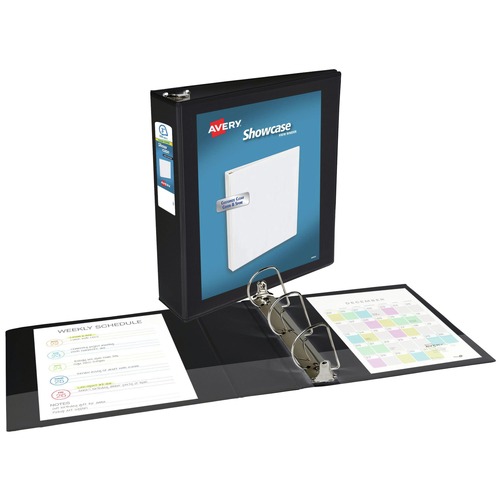 Back to School Sale | Avery 19750 11 in. x 8.5 in. 3 Rings 3 in. Capacity Showcase Economy View Binders with Slant Rings - Black image number 0