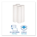 Trash Bags | Boardwalk H8647HWKR01 43 in. x 47 in. 56 gal. 0.6 mil Low-Density Waste Can Liners - White (100/Carton) image number 2