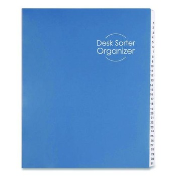 Smead 89294 Deluxe 31 Dividers Expandable Indexed Desk File/Sorter - Dark Blue Cover/Letter Size