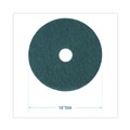 Cleaning & Janitorial Accessories | Boardwalk BWK4018GRE 18 in. Diameter Heavy-Duty Scrubbing Floor Pads - Green (5/Carton) image number 3
