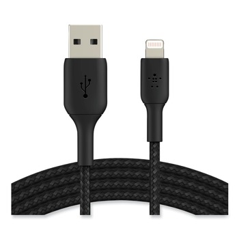  | Belkin CAA002BT2MBK 6.6 ft. BOOST CHARGE Braided Apple Lightning to USB-A ChargeSync Cable - Black