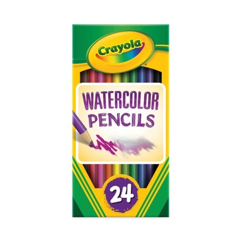 Crayola 68-4304 3.3 mm 2B Watercolor Pencil Set - Assorted Lead and Barrel Colors (24/Box)