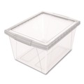 Boxes & Bins | Storex 61430U06C Storage Bins, with Snap-On Lid, 4 gal, 11.25 x 13.53 x 7.87, Translucent, 6/Pack image number 1