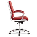 Office Chairs | Alera ALENR4239 Neratoli Series Supports Up to 275 lbs. Mid-Back Slim Profile Faux Leather Chair - Red Seat/Back, Chrome Base image number 2