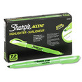 Highlighters | Sharpie 27026 Chisel Tip Pocket Style Highlighters - Fluorescent Green Ink, Green Barrel (1 Dozen) image number 0