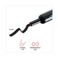 Permanent Markers | Universal UNV07051 Broad Chisel Tip Permanent Marker - Black (1 Dozen) image number 4