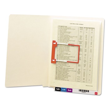 Smead 34112 Heavyweight Reinforced End Tab U-Clip Fastener Folders - Letter, Manila (50/Box)