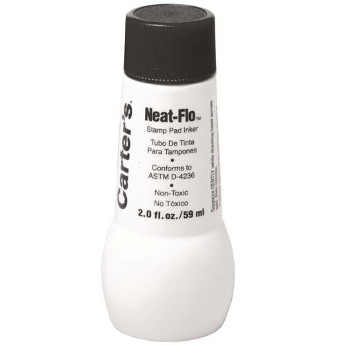 Back to School Sale | Carter's 21448 2 oz. Bottle Neat-Flo Stamp Pad Inker - Black image number 0