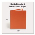 File Folders | Smead 87858 11 in. x 8.5 in. 100-Sheet Capacity 2-Pocket Textured Paper Folder - Orange (25/Box) image number 2