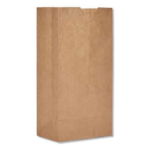 Paper Bags | Ross & Wallace Paper Products 100304500PK/BL 5 in. x 3.13 in. x 9.88 in. #4 Size Grocery Paper Bags - Kraft (500/Bundle) image number 0
