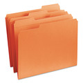 File Folders | Smead 12534 0.75 in. Expansion Reinforced 1/3-Cut Top Tab Colored File Folders - Letter Size/Orange (100/Box) image number 0