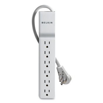 SURGE PROTECTORS | Belkin BE106000-06R 720 J 6 AC Outlets 6 ft. Cord Home/Office Surge Protector with Rotating Plug - White