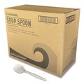 Cutlery | Boardwalk BWKSOUPMWPP 4.86 in. Mediumweight Polypropylene Soup Spoon Cutlery - White (1000/Carton) image number 0