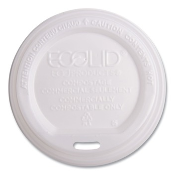 Eco-Products EP-ECOLID-W 10 - 20 oz. EcoLid Renewable/Compostable Hot Cup Lid - White (800/Carton)