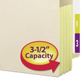 File Folders | Smead 76164 3.5 in. Expansion Legal Size End Tab File Pockets with Tear Resistant Gussets - Manila (10/Box) image number 3