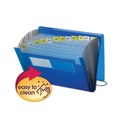 File Folders | Smead 70876 9 in. Expansion 1/12-Cut Tabs 12 Sections Letter Size Elastic Cord Closure Expanding File With Color Tab Inserts - Blue image number 1