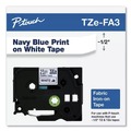 Tapes | Brother P-Touch TZEFA3 0.47 in. x 9.8 ft. TZ Industrial Series Fabric Iron-On Tape - Navy on White image number 0