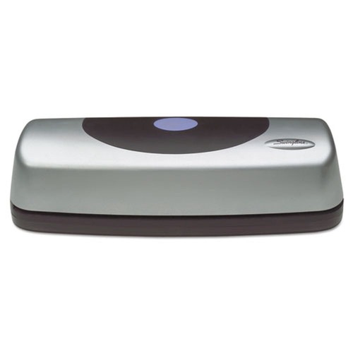 Just Launched | Swingline A7074515 Electric/Battery 15-Sheet Three 9/32 in. Hole Portable Desktop Punch - Silver/Black image number 0