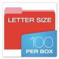 File Folders | Pendaflex 152 1/3 RED 1/3-Cut Tabs Assorted Letter Size Colored File Folders - Red/Light Red (100/Box) image number 4
