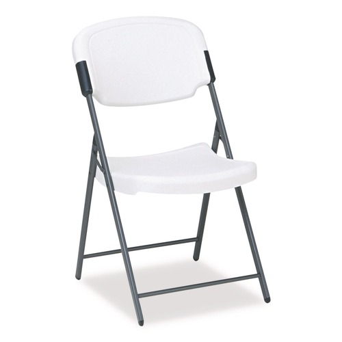 Office Chairs | Iceberg 64003 Rough n Ready 15.25 in. Seat Height Supports Up to 350 lbs. Commercial Folding Chair - Platinum Seat/Back, Black Base image number 0