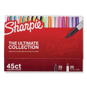 Sharpie 2011580 Assorted Tip Sizes/Types Permanent Markers Ultimate Collection - Assorted Colors (45/Pack)