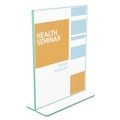 Office Presentation Supplies | Deflecto 5991790 8.5 in. x 11 in. Insert Superior Image Premium Green Edge Sign Holders - Clear/Green image number 5