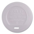 Cups and Lids | Eco-Products EP-ECOLID-8 EcoLid PLA Renewable/Compostable 8 oz Hot Cup Lids - White (800/Carton) image number 1