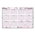 Bulletin Boards | Blueline C171920 12-Month (Jan to Dec): 2026 36 in. x 24 in. Passion Floral Artwork Yearly Laminated Wall Calendar - White/Multicolor Sheets image number 1