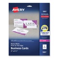 Copy & Printer Paper | Avery 05881 2 in. x 3.5 in. Color Laser Print-to-the-Edge Microperf Business Cards with Sure Feed Technology - White (160/Pack) image number 0