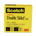 Packing Tapes | Scotch 665 1 in. Core 0.5 in. x 75 ft. Double-Sided Tape - Clear (1-Roll) image number 4