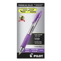 Pens | Pilot 31006 G2 Premium Extra-Fine 0.5 millimeter Retractable Gel Pen - Purple Ink/Smoke/Purple Barrel (1-Dozen) image number 2