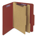File Folders | Smead 14075 2/5-Cut Tab Pressboard Classification Folders with 6 SafeSHIELD Fasteners - Letter Size/Red (10/Box) image number 0