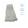 | Boardwalk BWK524R 24 oz. Pro Loop Web/Tailband Premium Saddleback Rayon Mop Head - White (12/Carton) image number 4