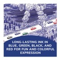 Pens | BIC MM11 AST 4-Color Medium 1 millimeter Retractable Ballpoint Pen - Multicolor Ink/Blue/White Barrel image number 2