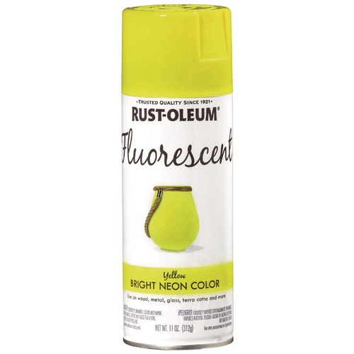 Painting | Rust-Oleum 342571 Specialty Fluorescent Spray Paint, Flat Fluorescent Yellow, 11 oz Aerosol Can image number 0