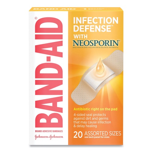 Bandages | BAND-AID 5570 Antibiotic Adhesive Bandages - Assorted Sizes (20/Box) image number 0