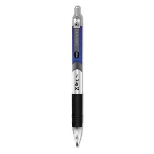Pens | Zebra 22510 Medium 1 mm ECO Jimnie Clip Retractable Ballpoint Pen - Blue Ink, Clear/Black Barrel (1 Dozen) image number 0